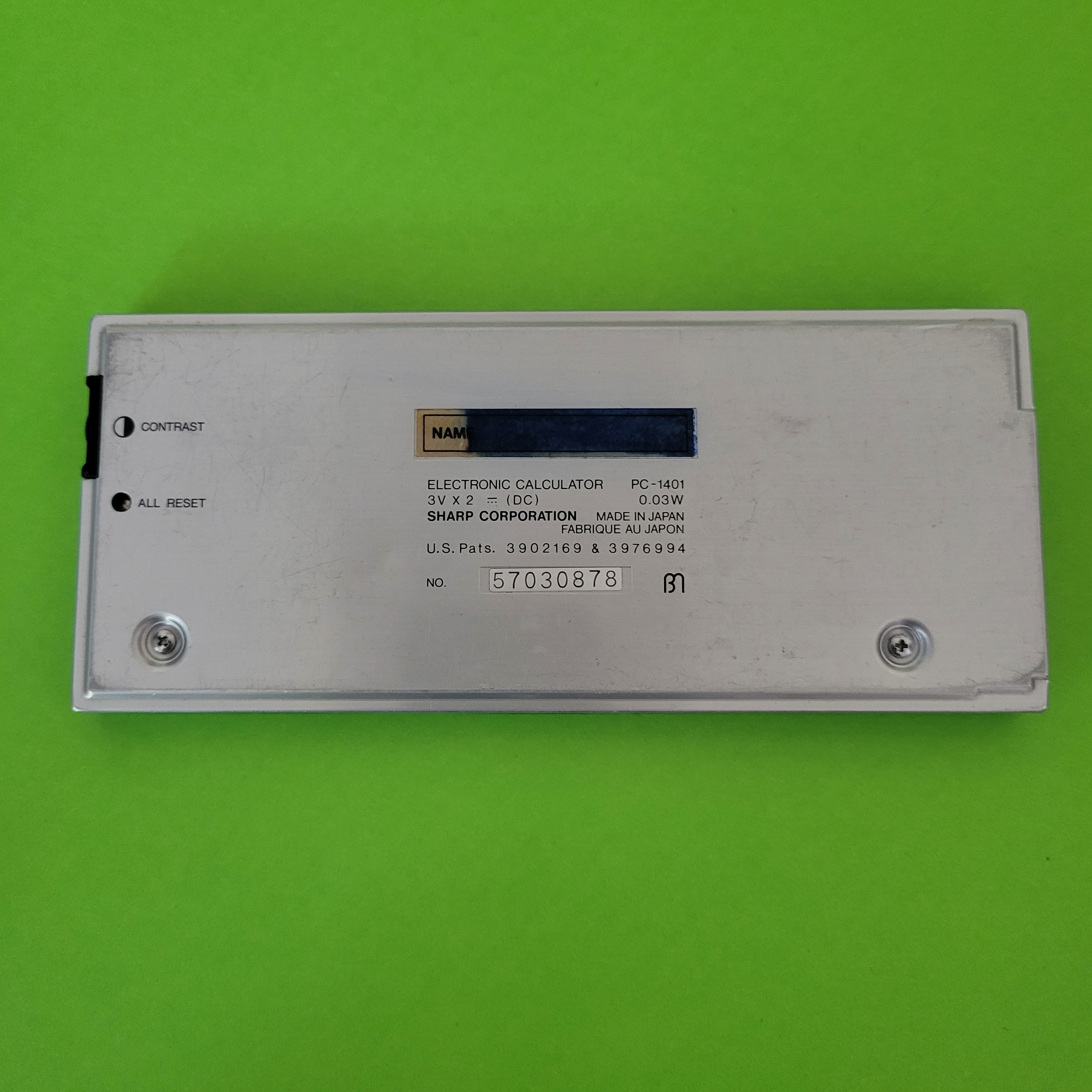 An image of the back of a Sharp PC-1401 Pocket PC